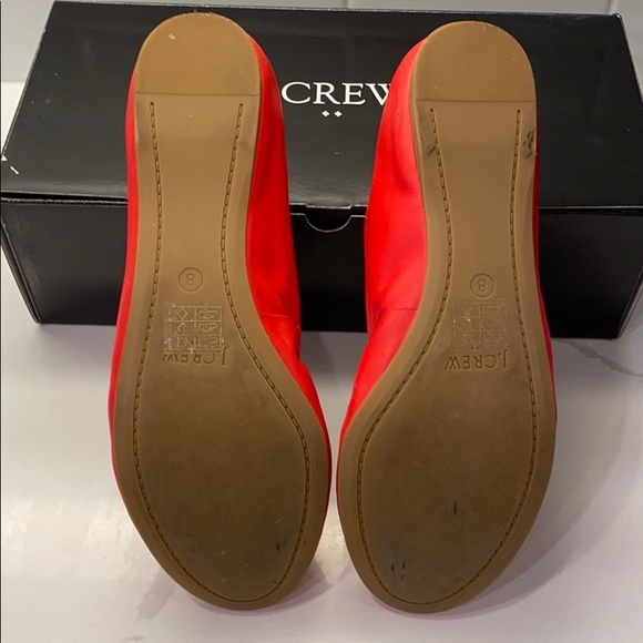 J. Crew Factory Anya Leather Ballet Flats - Red - Picture 7 of 10